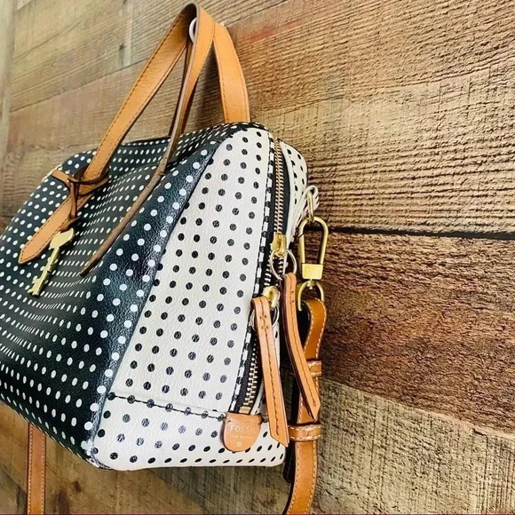 Fossil Sydney Polka Dot Satchel/Crossbody Bag - Picture 5 of 11